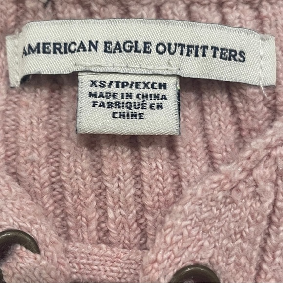 American Eagle Outfitters Pink Ribbed Lace-Up Tank Top XS Extra Small - Picture 6 of 8